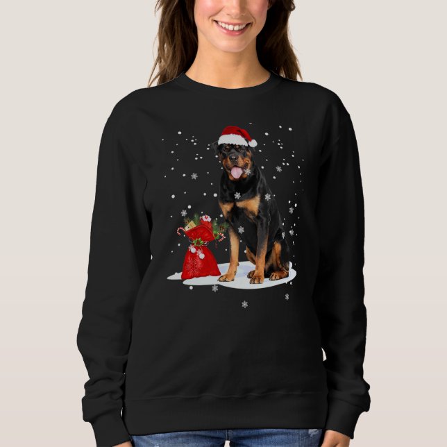 Sudadera Rottweiler Navidades Santa Hat Animal (Anverso)