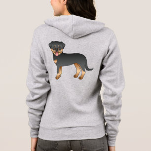 Sudadera Rottweiler negro y marrón perro de dibujos animado