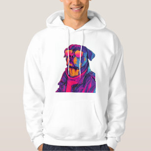 Sudadera Rottweiler Retro � Perro con Vibra Neon de los 80