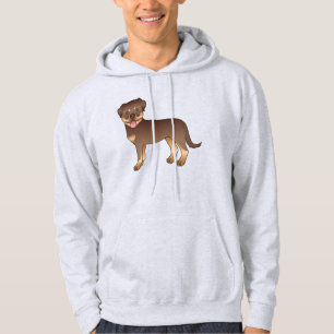 Sudadera Rottweiler Rojo y Beige Perro de Dibujos Animados
