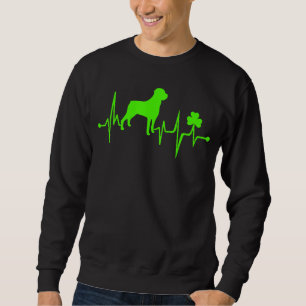 Sudadera Rottweiler Shamrock Heartbeat St Patricks Day Dog