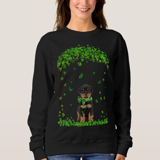 Sudadera Rottweiler St Patricks Day Lover Irish Shamrock Do (Anverso)