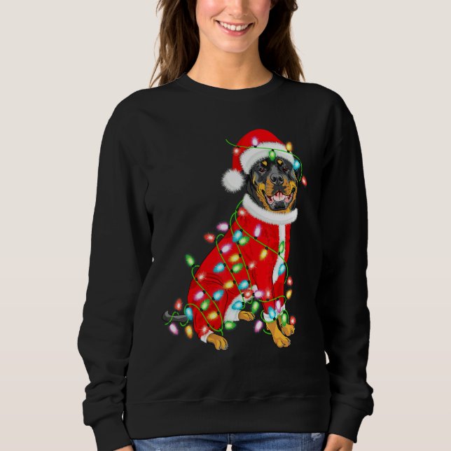 Sudadera Rottweiler Xmas Lughting Santa Rottweiler Christm (Anverso)