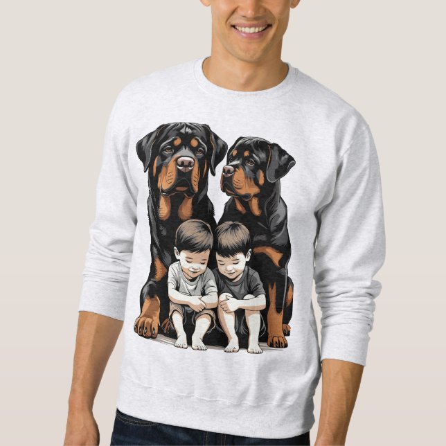 Sudadera Rottweilers As Loyal Guardians Of Kids (Anverso)