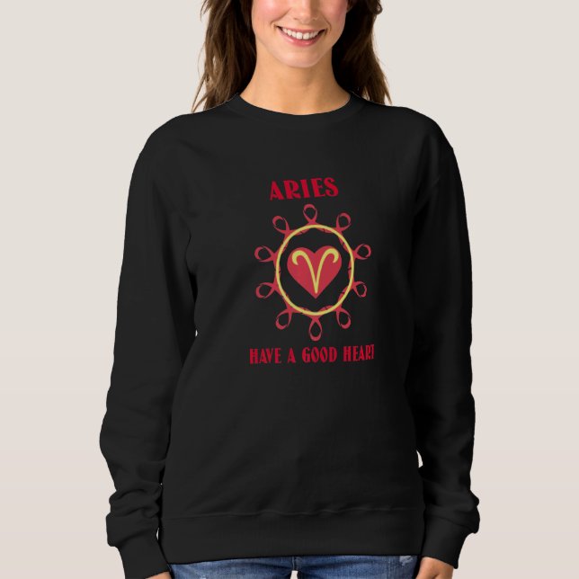 Sudadera Rótulo Aries Sun Del Zodiac (Anverso)