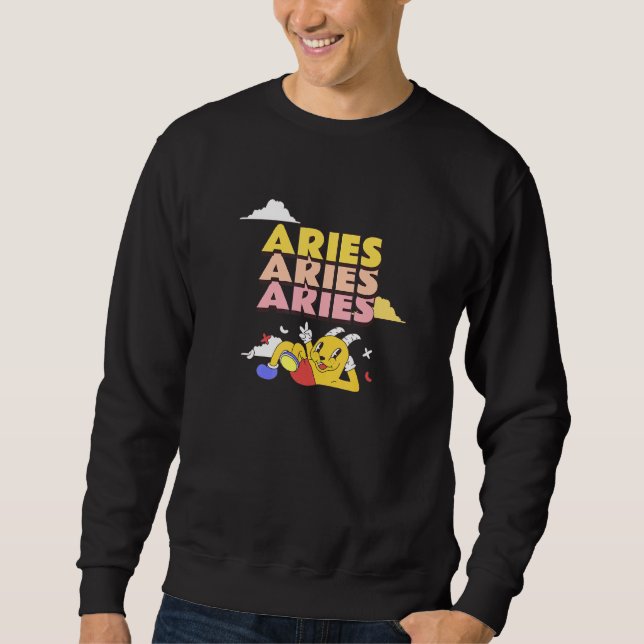Sudadera Rótulo Aries Zodiac (Anverso)