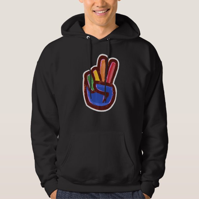 Sudadera Rótulo artístico de mano de paz (Anverso)