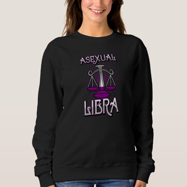 Sudadera Rótulo Asexual Libra Zodiac Concurso de Horóscopo  (Anverso)