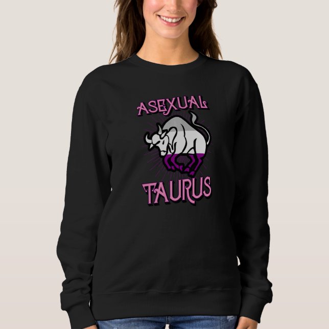 Sudadera Rótulo Asexual Taurus Zodiac Cumpleaños Horoscopio (Anverso)