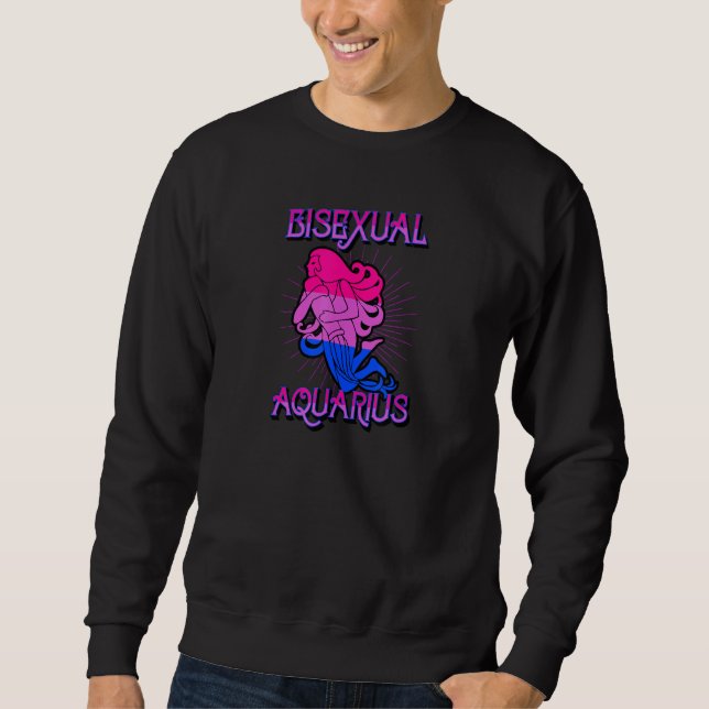 Sudadera Rótulo bisexual Aquarius Zodiac Horóscopo de nacim (Anverso)