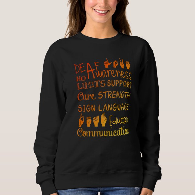 Sudadera Rótulo de Conciencia Sorda Sordera Guerrero De La  (Anverso)