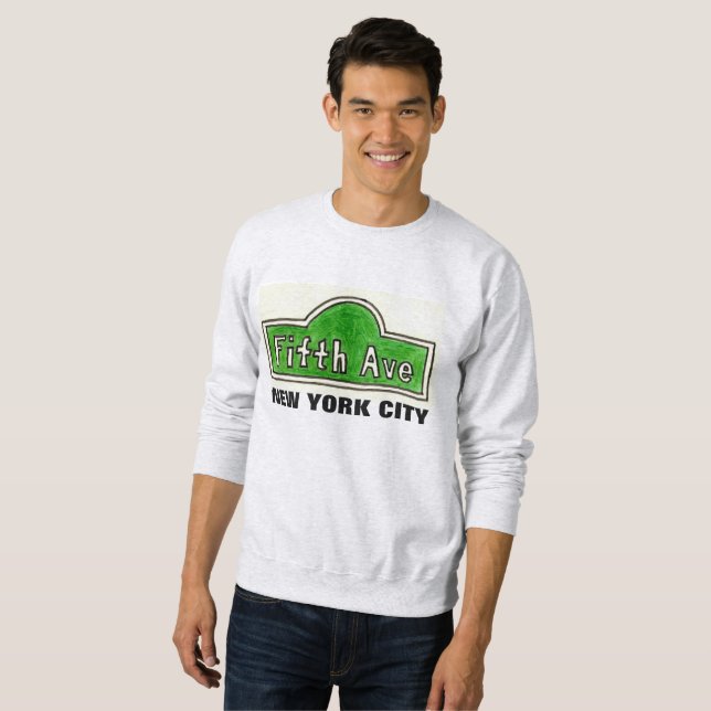 Sudadera Rótulo de la Calle de la Quinta Avenida Nueva York (Anverso completo)