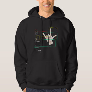 Sudadera Rótulo de la mano de la lengua Rótulo estadounid