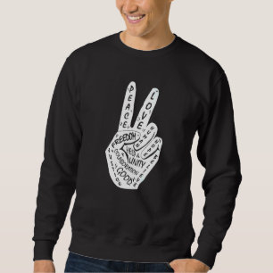 Sudadera Rótulo de mano de paz para hacer la paz no la guer
