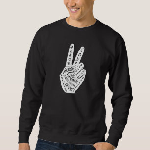 Sudadera Rótulo de mano de paz para hacer la paz no la guer