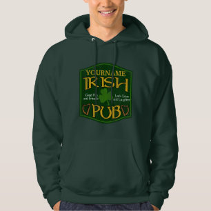 Sudadera Rótulo de pub irlandés personalizado Hoodie