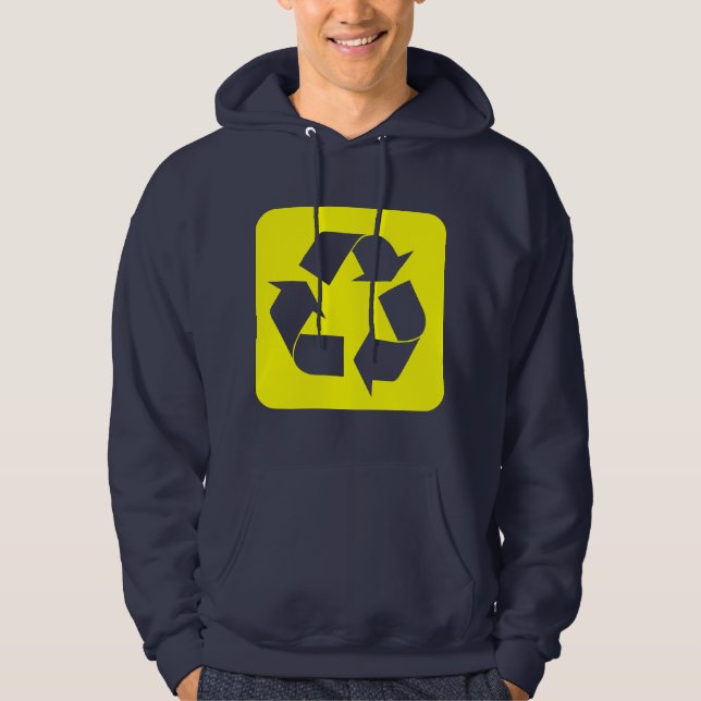 Sudadera Rótulo de reciclaje - Amarillo (Anverso)