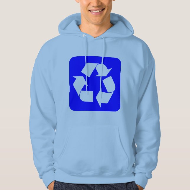 Sudadera Rótulo de reciclaje - Azul (Anverso)