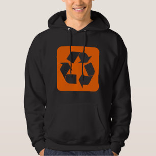 Sudadera Rótulo de reciclaje - Naranja