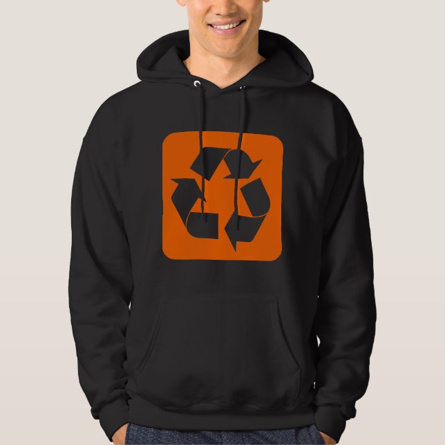 Sudadera Rótulo de reciclaje - Naranja (Anverso)