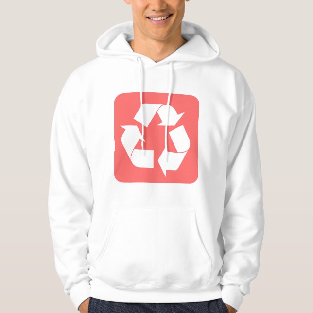 Sudadera Rótulo de reciclaje - Rosa tropical (Anverso)