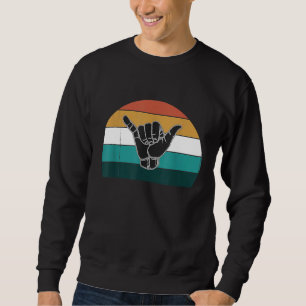 Sudadera Rótulo de surf Retro Shaka Surf Guay Vintage Surfi