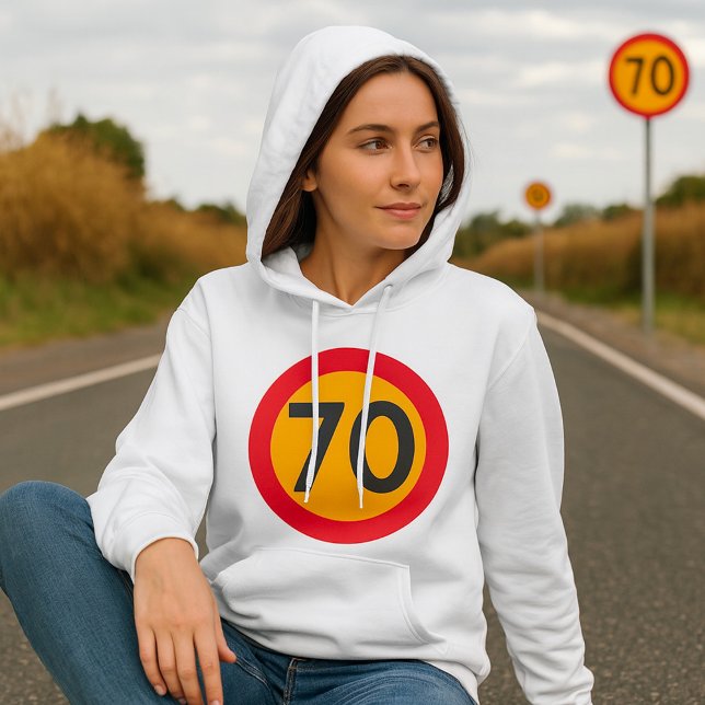 Sudadera Rótulo de tráfico de 70 velocidades límite (Subido por el creador)