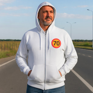 Sudadera Rótulo de tráfico de 70 velocidades límite