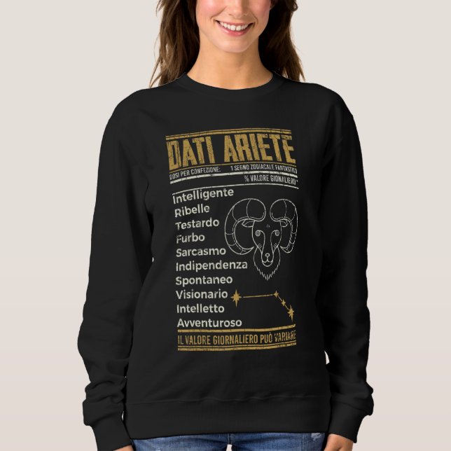 Sudadera Rótulo Funny Aries Zodiac (Anverso)