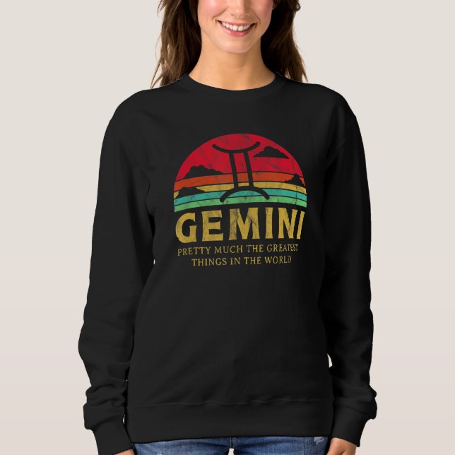 Sudadera Rótulo Gemini Gran cosa Estrella Retro Signo Zodia (Anverso)