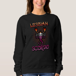 Sudadera Rótulo Lésbico Escorpio Zodiaco Cumpleaños Con