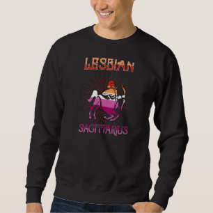 Sudadera Rótulo Lésbico Sagittarius Zodiac Horóscopo de cum