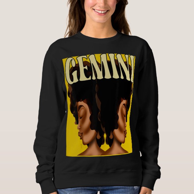 Sudadera Rótulo Sol Zodiaco Gemini Astrología Horoscopio (Anverso)