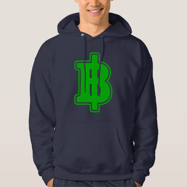 Sudadera Rótulo VERDE BAHT ฿ dinero tailandés ฿ (Anverso)