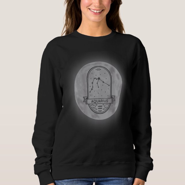Sudadera Rótulo Zodiac Aquarius (Anverso)