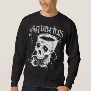 Sudadera Rótulo Zodiac Aquarius Skull Coven Witch