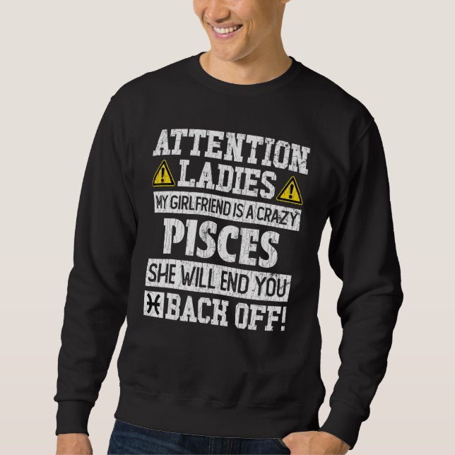 Sudadera Rótulo Zodiac Pisces Girlfriend Gráfico (Anverso)
