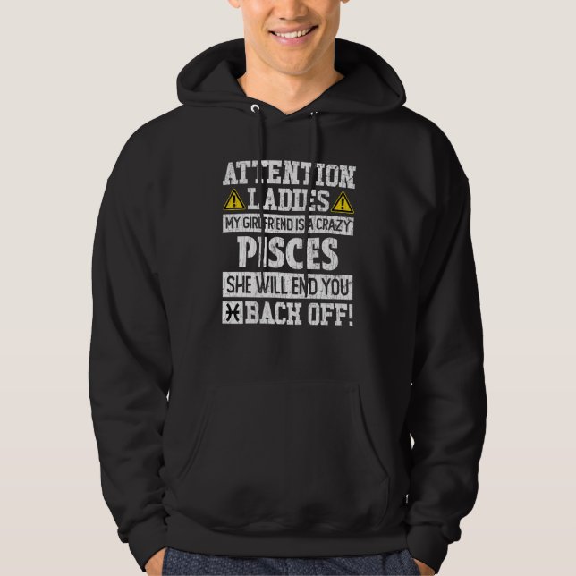 Sudadera Rótulo Zodiac Pisces Girlfriend Gráfico (Anverso)