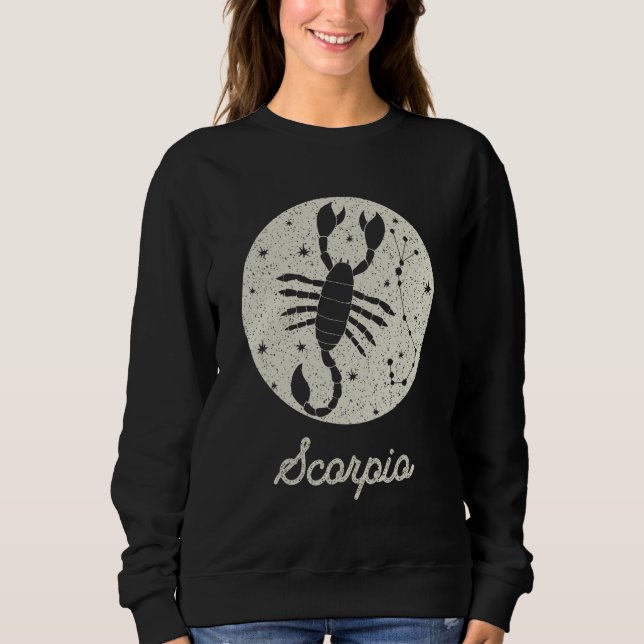 Sudadera Rótulo zodiaco Escorpio Gráfico de cumpleaños para (Anverso)