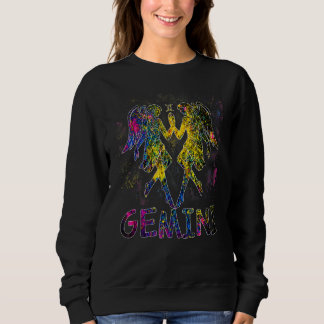 Sudadera Rótulo zodiaco Gemini Zodiac Color del agua Bor de