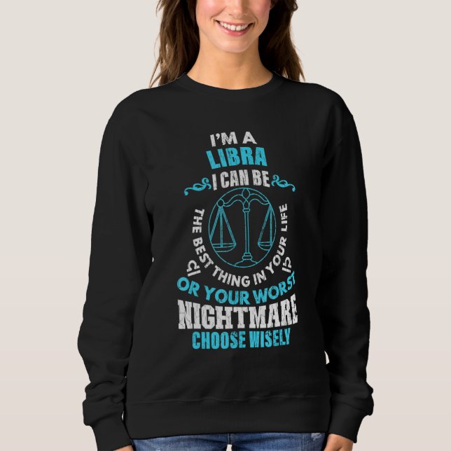 Sudadera Rótulo Zodiaco Im A Libra Gráfico (Anverso)