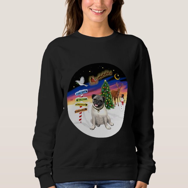 Sudadera Rótulos navidades con una camiseta típica de Pug 8 (Anverso)