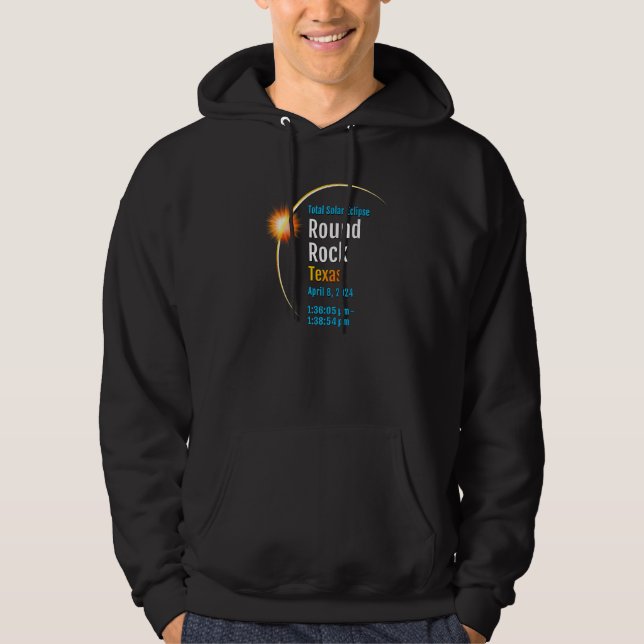 Sudadera Round Rock Texas Tx Eclipse Total de Sol 2024 1 (Anverso)