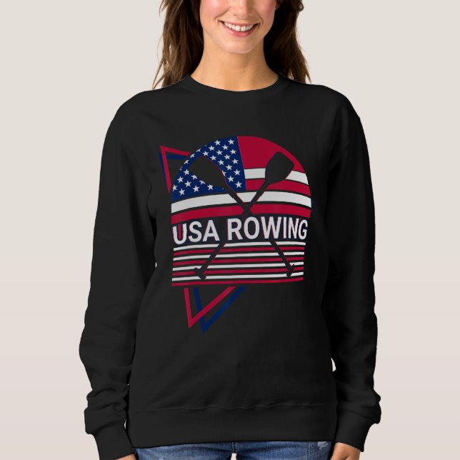 Sudadera Rowing Row Boat USA Flag Patriotic Usa Rowing (Anverso)