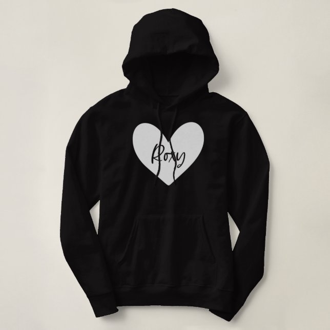 Sudadera Roxy Nombre Rosa Corazón Amor Mujer Chica Amigo Pe (Diseño del anverso)