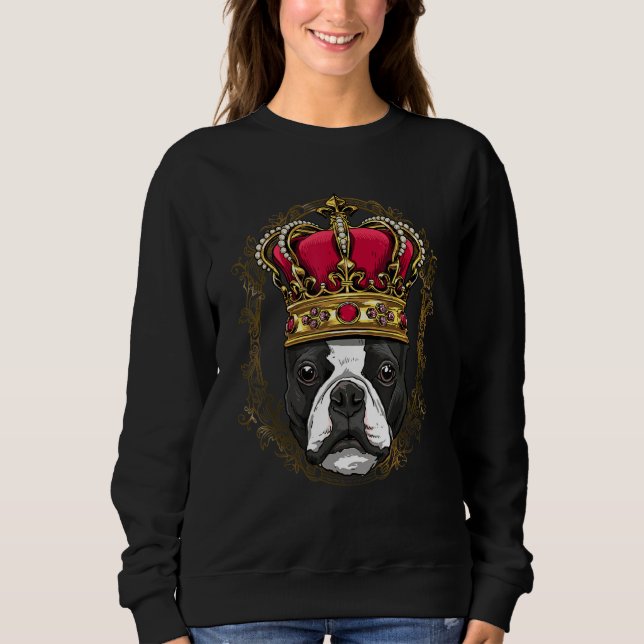 Sudadera Royal Boston Terrier King Queen Princess Puppy Pet (Anverso)