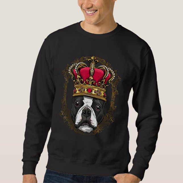 Sudadera Royal Boston Terrier King Queen Princess Puppy Pet (Anverso)