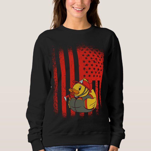 Sudadera Rubber Duck Firefighter Kids Boys Girls US Ducky 4 (Anverso)