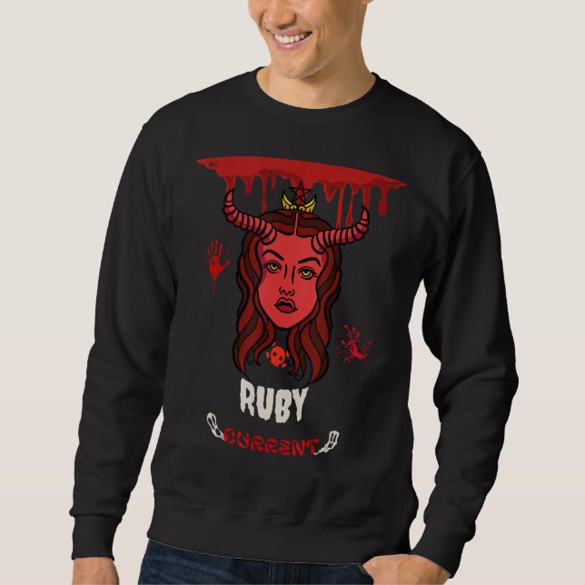 Sudadera Ruby Current Retro Halloween Blogs Demonos Diseños (Anverso)