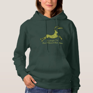 Sudadera Rudolph, la capucha de reno de nariz roja